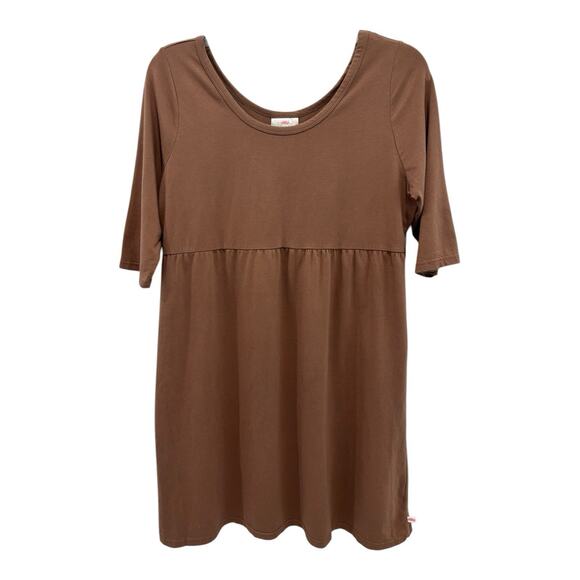 Lolly Wolly Doodle Dress Girls XL Brown Cotton Blend Round‎ Neck 3/4 Sleeve - Picture 1 of 8